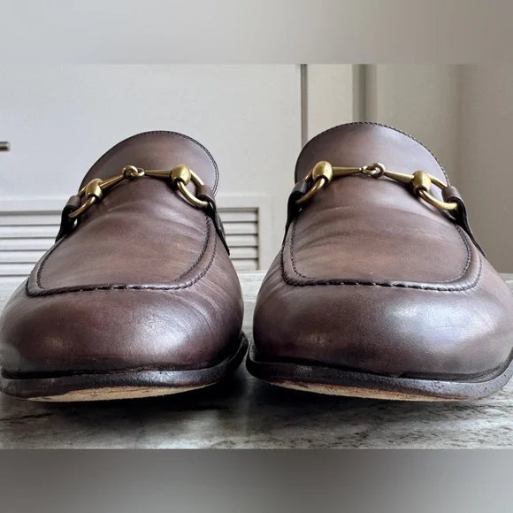 GUCCI JORDAAN Horsebit Leather Loafer Brown 7 / 7.5 US $1050 1953 Brixton - Picture 7 of 11